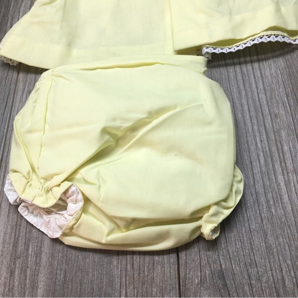 CATTON CANDY Baby Yellow Lace Dress Training Pants CATTON BROS 0-6 Month VTG - Picture 9 of 12